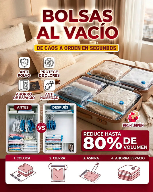 Pack Bolsas al Vacio  🏠 ( Compresor Electrico + Bomba Manual)  + REGALO🎁💯 Medida 60x80(Ropa, Pantalon🧳) y 70x100(Edredones🛌)